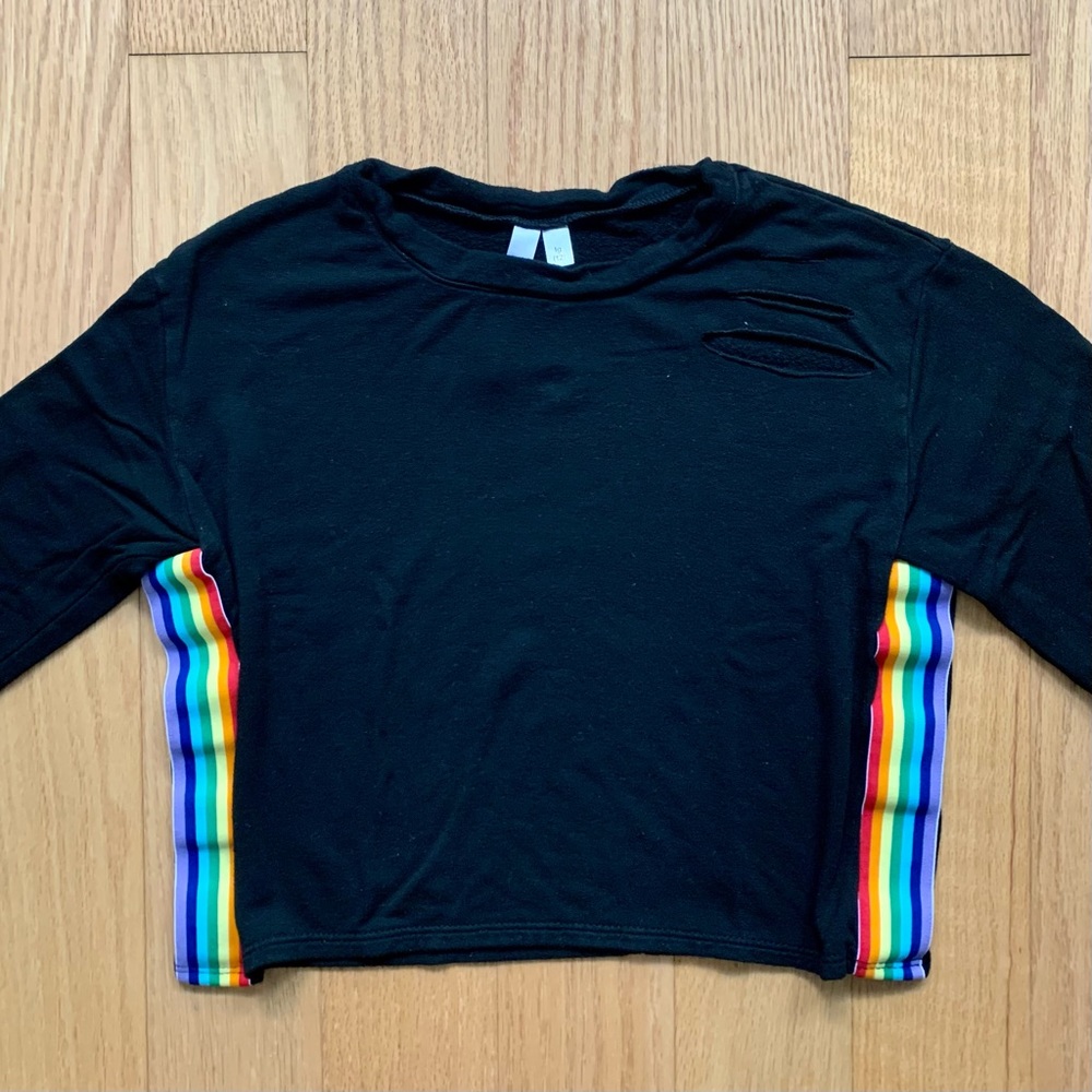 Malibu Sugar Crop Top Rainbow Stripes